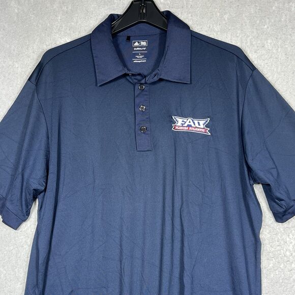 Adidas Florida Atlantic Owls Polo Shirt FAU Men’s Large Navy Blue Short Sleeve - Picture 2 of 11